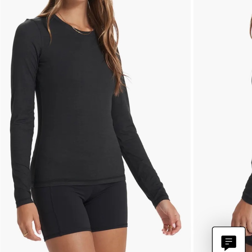 Vuori Black Long Sleeve T Shirt; size small